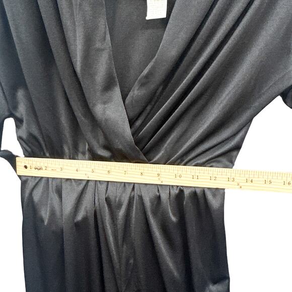 VTG 80s Black Jumpsuit Women 9/10 Sequin Disco Witchy Goth Party NYE Glam Goddes - Picture 12 of 16